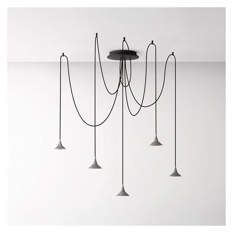Rychlé Dodání Artemide Unterlinden, hliníkové svítidlo pavouk s texturou dřeva, 5x6,8W LED 3000K, Ø 11,7cm