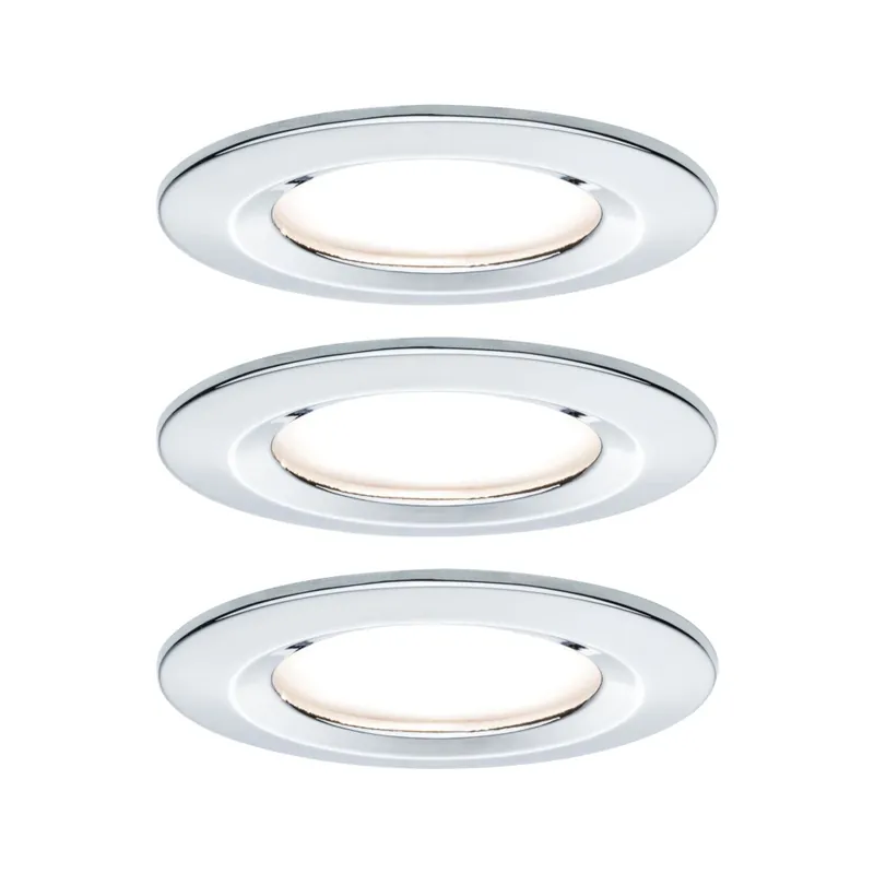 Paulmann LED Coin Nova round, set kulatých bodovek v chromové úpravě, LED 3x6W 2700K tříkrokové stmívání, prům. 7,8cm, IP44 Nejlepší Cena