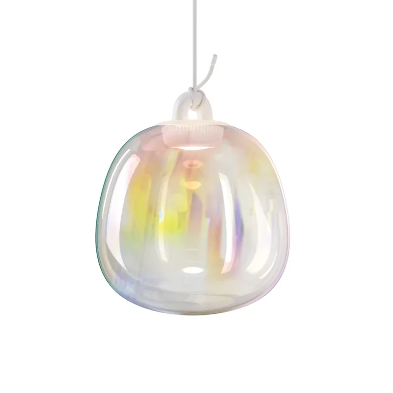 Časově Omezené Lodes Obló small, závěs z foukaného skla Rainbow, 1x7W LED 2700K, Ø21,1x24,3cm