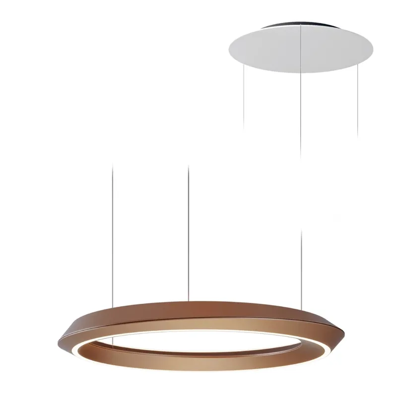 Oblíbený Lodes Tidal, kulaté závěsné svítidlo LED 33W 3000K, hnědá/bílá, průměr 60cm, DALI