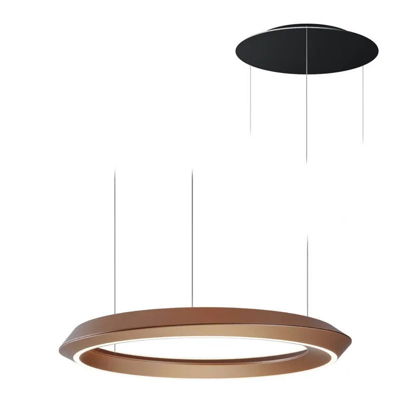 Autentický Lodes Tidal, kulaté závěsné svítidlo LED 33W 3000K, hnědá/černá, průměr 60cm, TRIAC