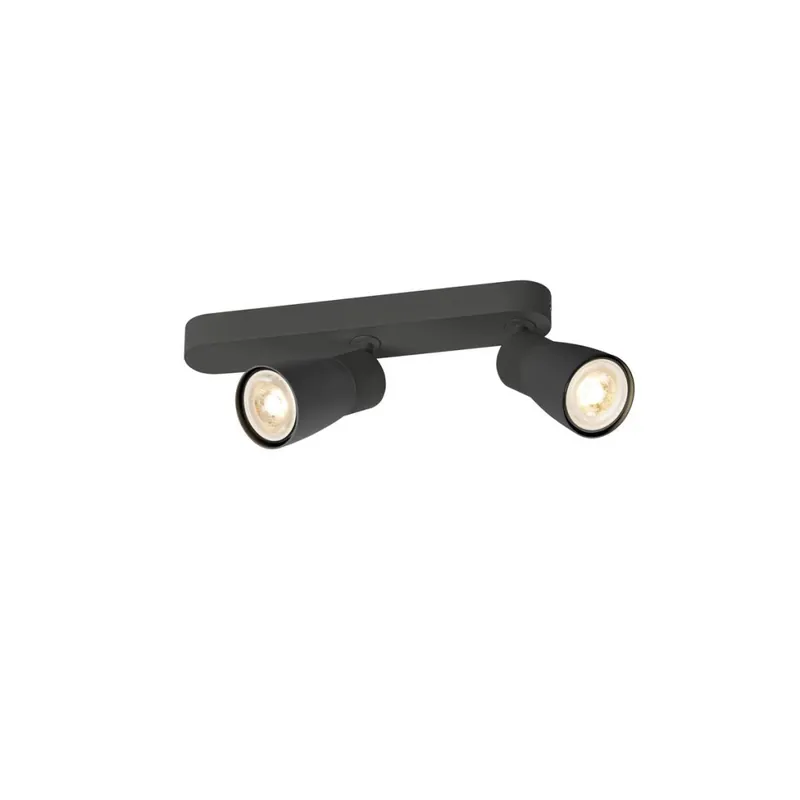 Speciální Cena SLV Puri 2.0 Dome, černé nástěnné/stropní svítidlo 2xGU10 s asymetrickou základnou, délka 25,8cm