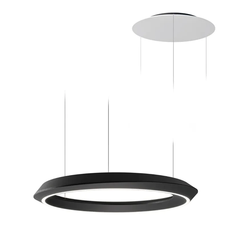 Časově Omezené Lodes Tidal Adjustable, kulaté závěsné stahovací svítidlo LED 33W 3000K, matná černá/bílá, průměr 60cm, DALI