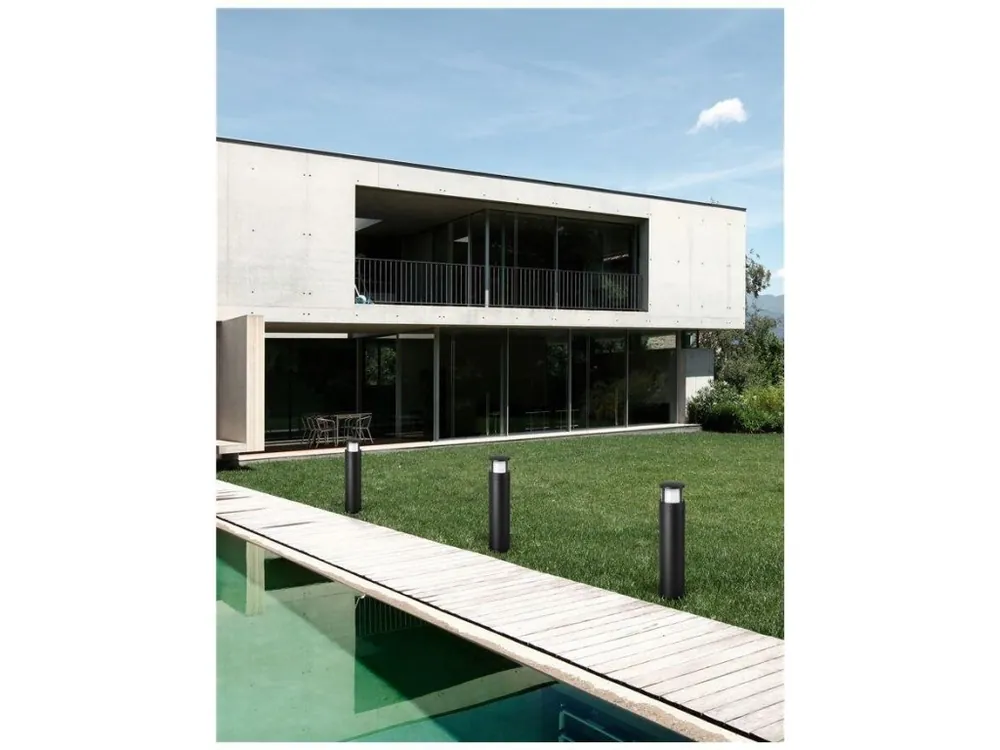 Venkovní sloupkové svítidlo AGOSTO černý hliník a akrylový difuzor LED 6W 3000K 100-240V 120st. IP54 - NOVA LUCE Bezpečná Platba