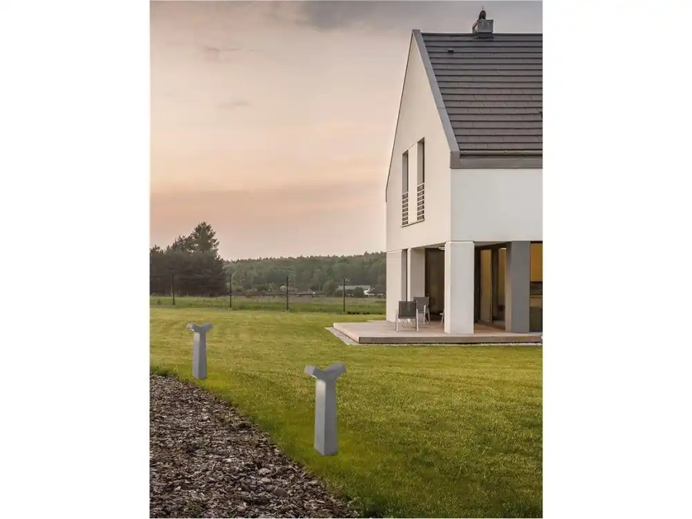 Venkovní sloupkové svítidlo ARAN šedý beton skleněný difuzor LED 2x5W 3000K 120-230V IP65 - NOVA LUCE Výprodej
