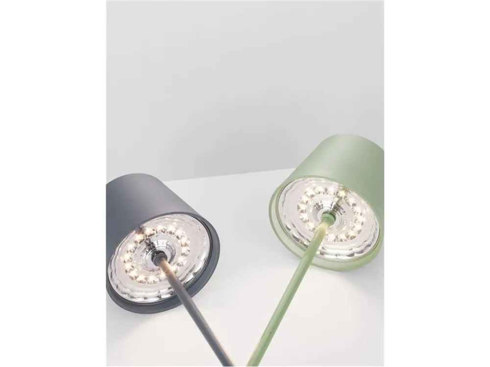 Akční Nabídka Venkovní stolní lampa SEINA šedý hliník a akryl LED 2W 2700K 5V DC IP54 vypínač na těle nabíjecí s PG základnou nebo USB C kabelem - NOVA LUCE