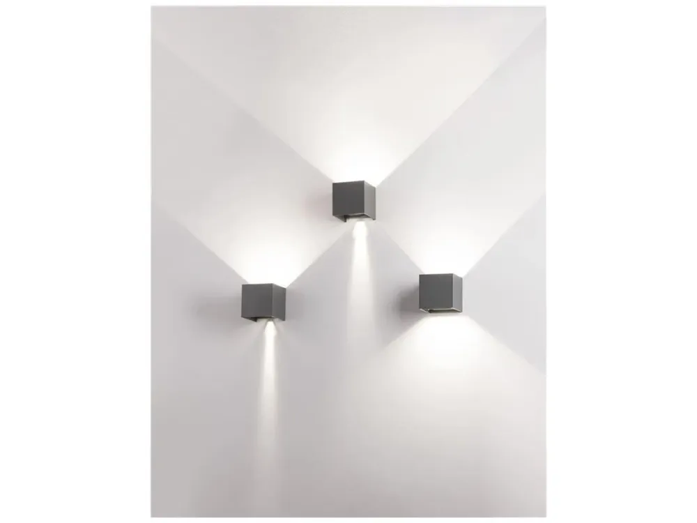 Venkovní nástěnné svítidlo COMO tmavě šedý hliník LED 2x3W 3000K 3000K 220-240V nastavitelný úhel 0-90st. IP54 - NOVA LUCE Zlevněný