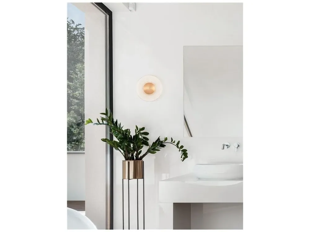 Přímo Od Výrobce Nástěnné svítidlo ESIL čiré sklo mosazný zlatý hliník LED 8W 230V 3000K IP20 - NOVA LUCE