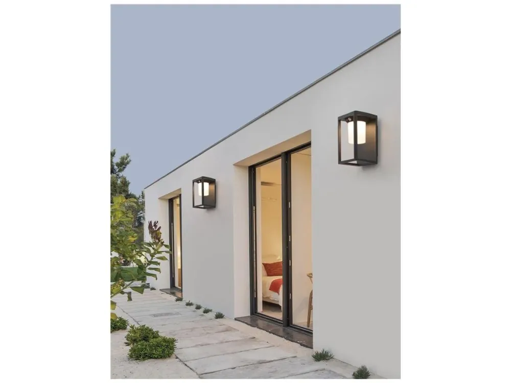 Horká Nabídka Venkovní nástěnné svítidlo LOVETO antracitový hliník a akrylový difuzor LED 1.5W 3000K 3.7V 125st. IP65 solární / vypínač na těle / pohybový senzor - NOVA LUCE