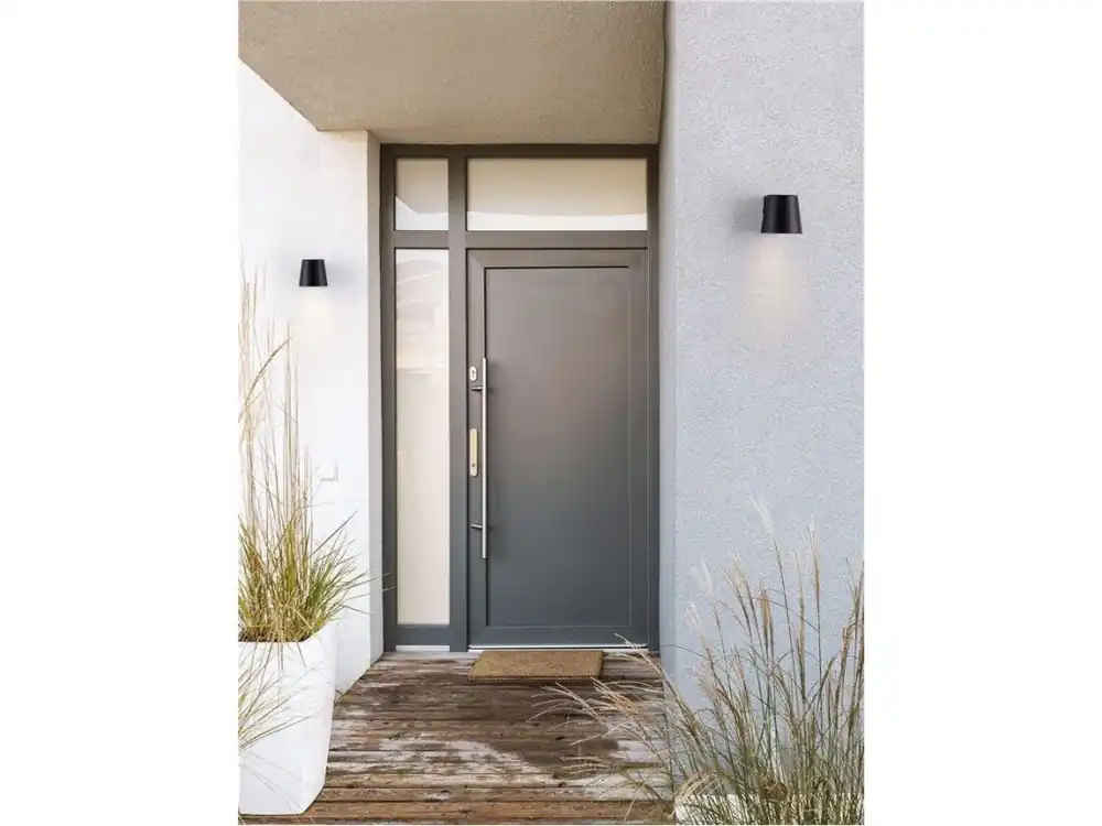 Bezpečná Platba Venkovní nástěnné svítidlo OVI černý hliník skleněný difuzor GU10 1x7W 220-240V IP54 bez žárovky světlo dolů - NOVA LUCE