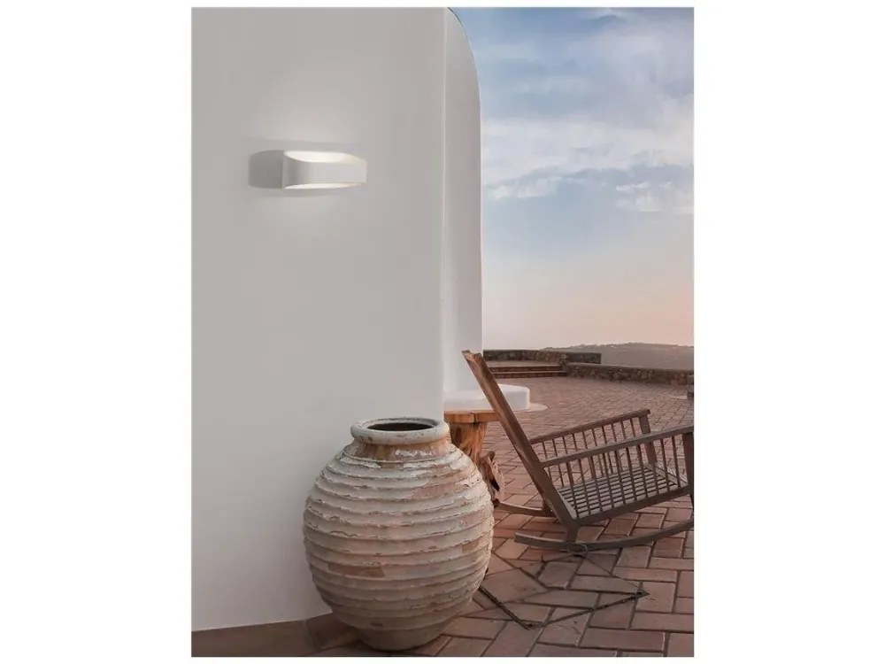 Nová Kolekce Venkovní nástěnné svítidlo MILE bílý hliník a sklo LED 9W 3000K 100-240V 155st. IP54 světlo nahoru a dolů - NOVA LUCE