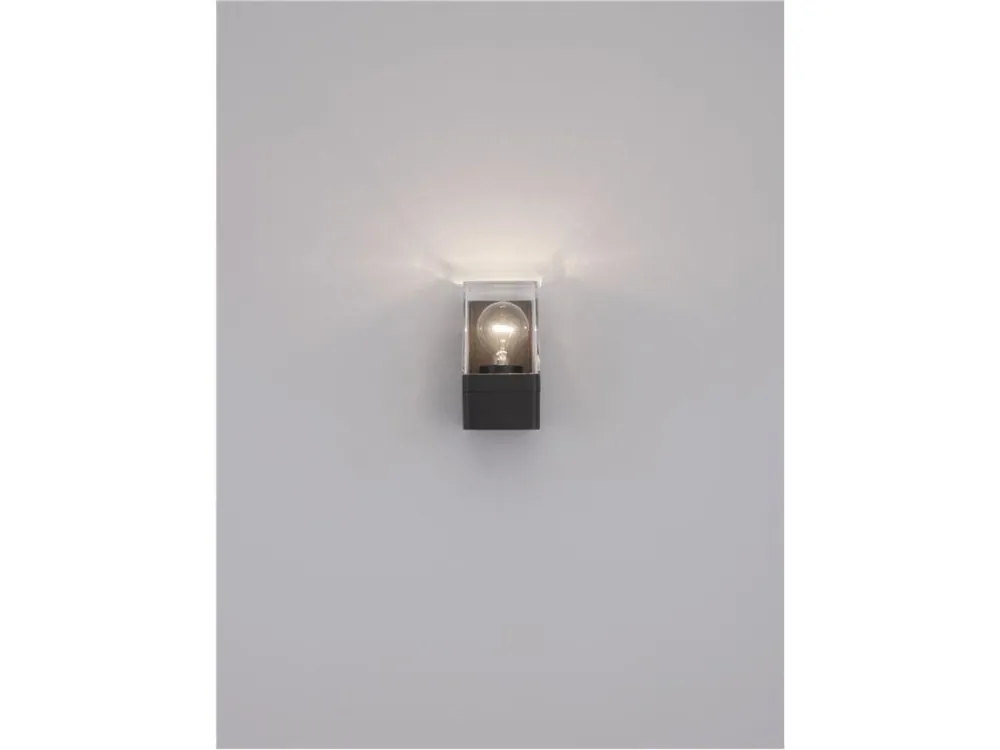 Sezónní Sleva Venkovní nástěnné svítidlo SELENA antracitový hliník a čirý akryl E27 1x12W 220-240V bez žárovky IP65 - NOVA LUCE