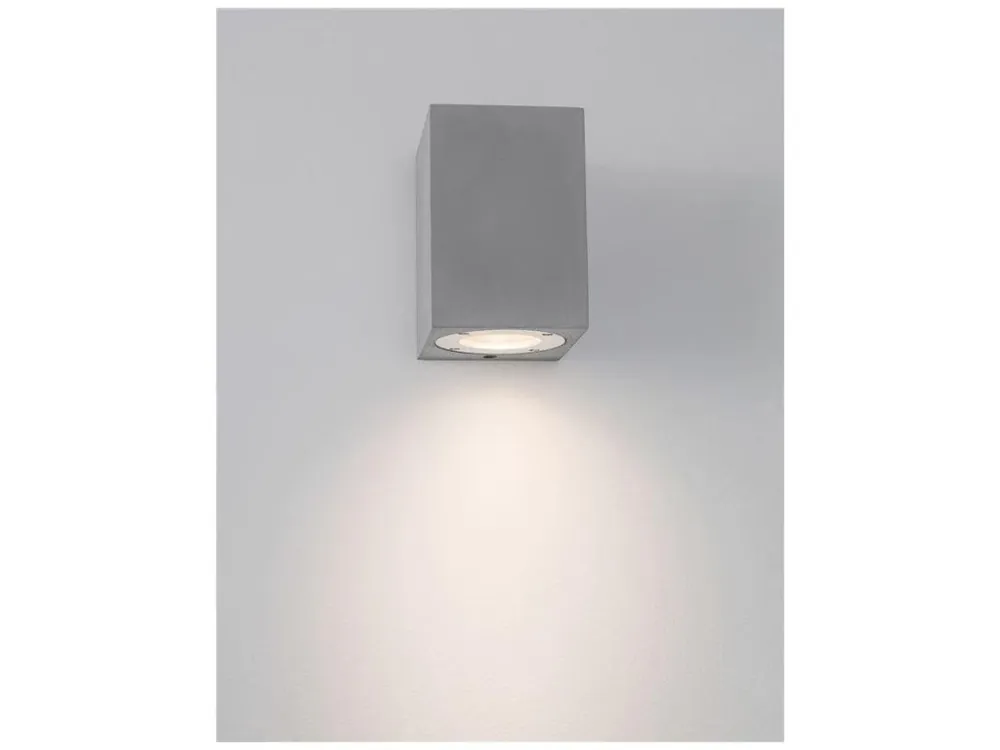 Venkovní nástěnné svítidlo FUENTO šedý beton skleněný difuzor GU10 1x7W IP65 100-240V bez žárovky světlo dolů - NOVA LUCE Odeslání Ihned
