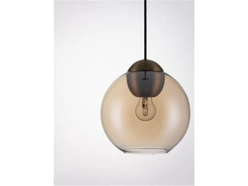 Super Cena Závěsné svítidlo MIDORI mosazný zlatý kov a jantarové sklo E27 1x12W 230V IP20 bez žárovky - NOVA LUCE