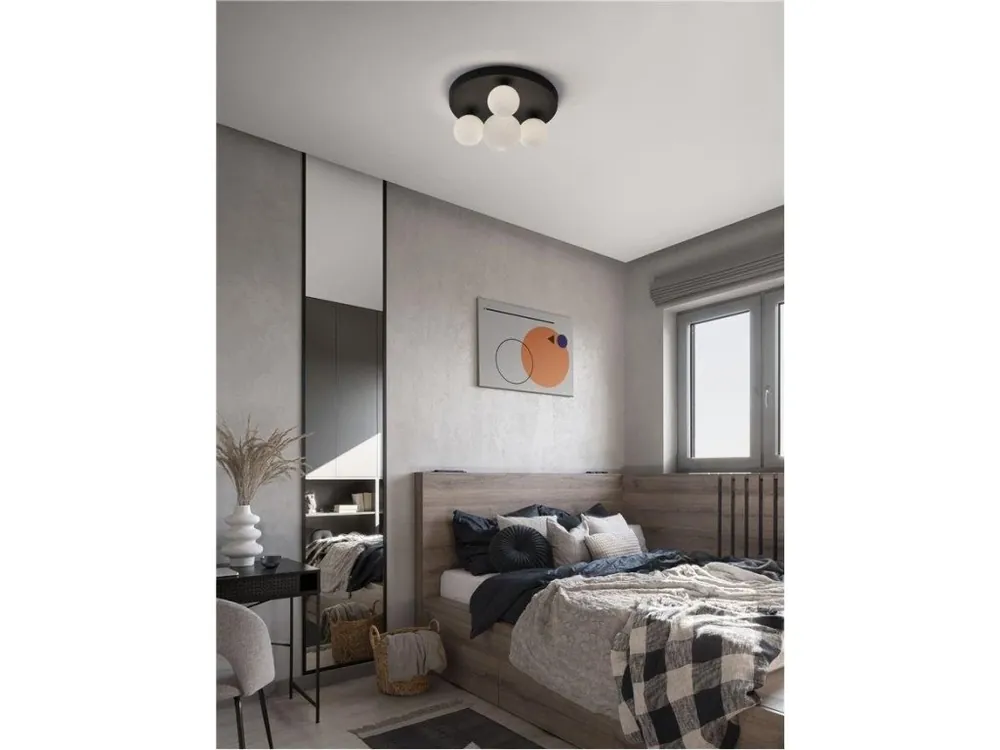 Novinka Stropní svítidlo EDEM černý hliník opálové sklo G9 4x5W 220V IP20 bez žárovky IP20 - NOVA LUCE
