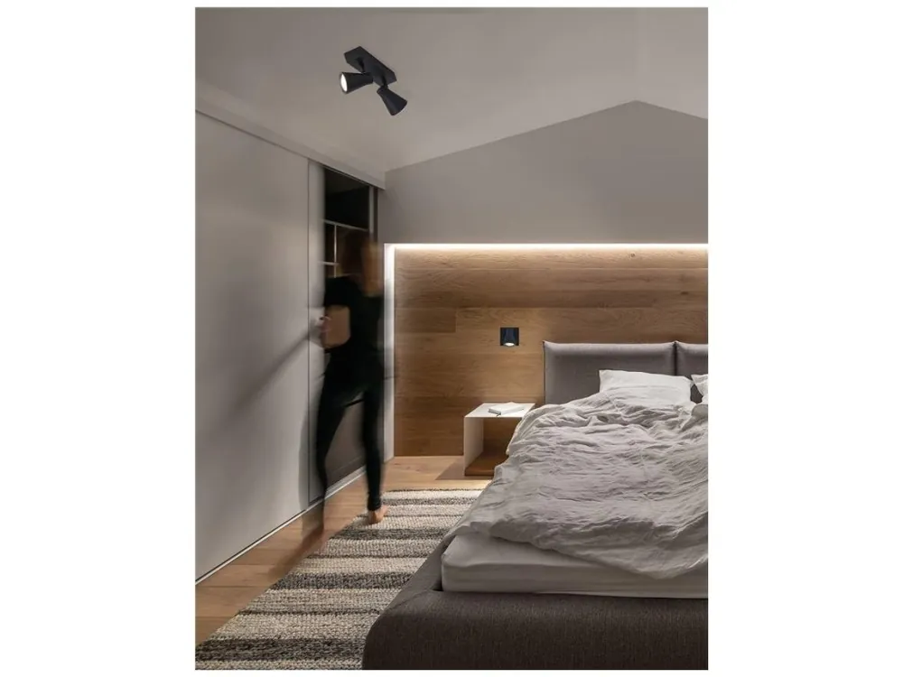Vrácení Zdarma Bodové svítidlo DUBLIN černý kov GU10 2x10W 230V IP20 bez žárovky - NOVA LUCE