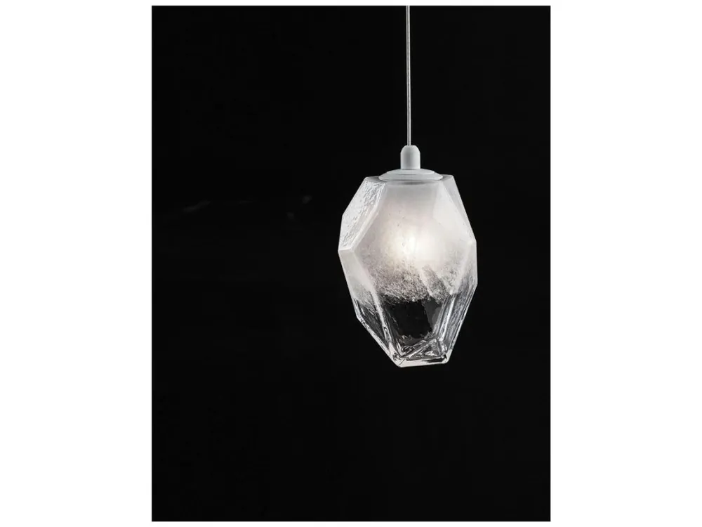 Závěsné svítidlo ICE bílé sklo s přechody a bílý kov G9 1x5W 230V IP20 bez žárovky - NOVA LUCE Poslední Šance