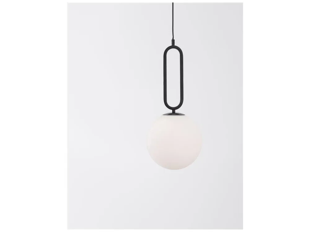 Závěsné svítidlo GRUS matný černý kov opálové sklo E27 1x12W 230V IP20 bez žárovky - NOVA LUCE Nízká Cena
