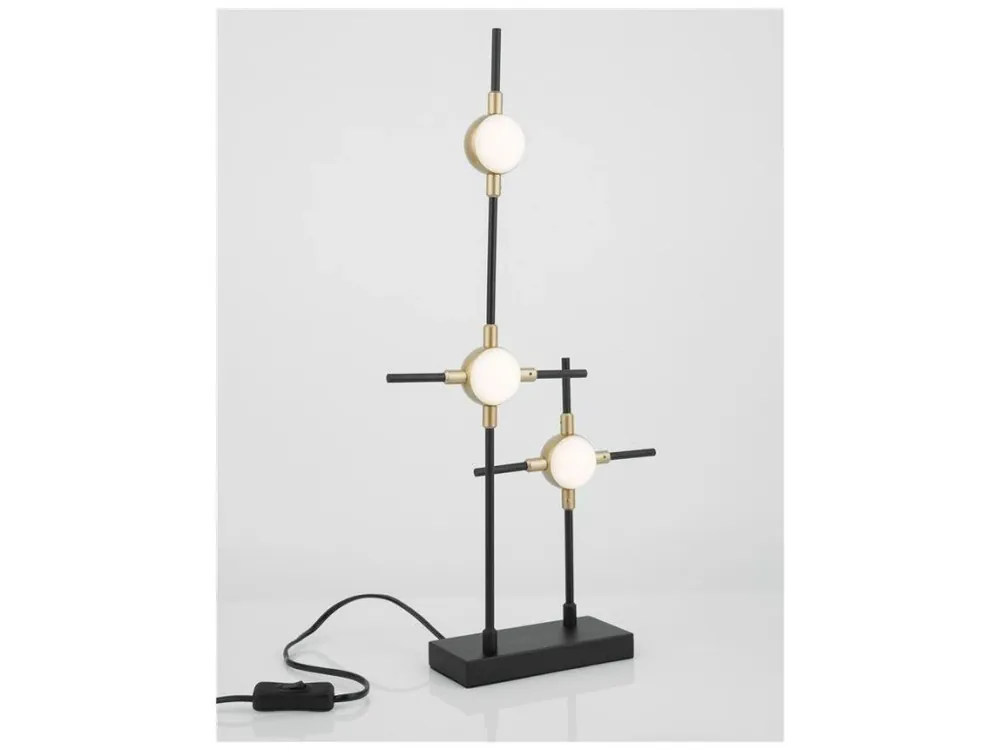 Akce Závěsné svítidlo ATOMO černá a zlatý kov a akryl LED 3 x 2.4W 230V 3000K IP20 - NOVA LUCE