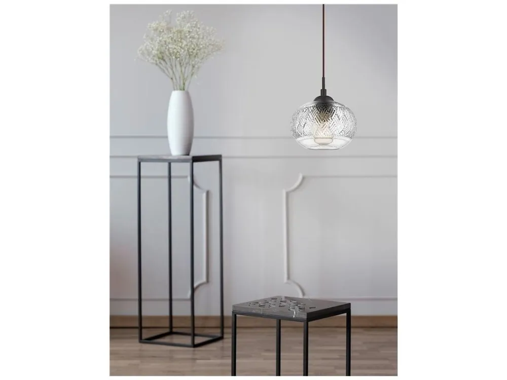 Závěsné svítidlo DEVON čiré sklo hnědá kovová základna hnědý kabel E14 1x5W IP20 bez žárovky - NOVA LUCE Vrácení Zdarma