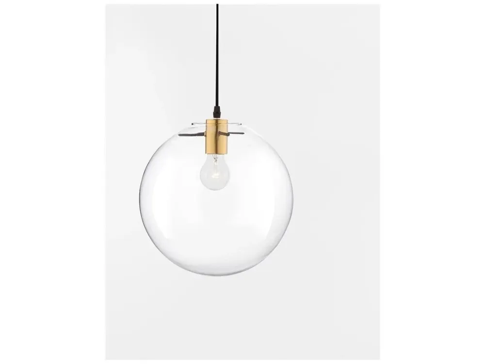 Závěsné svítidlo MIRALE zlatý kov čiré sklo a černý PVC kabel E27 1x12W 230V IP20 bez žárovky - NOVA LUCE Kup Teď