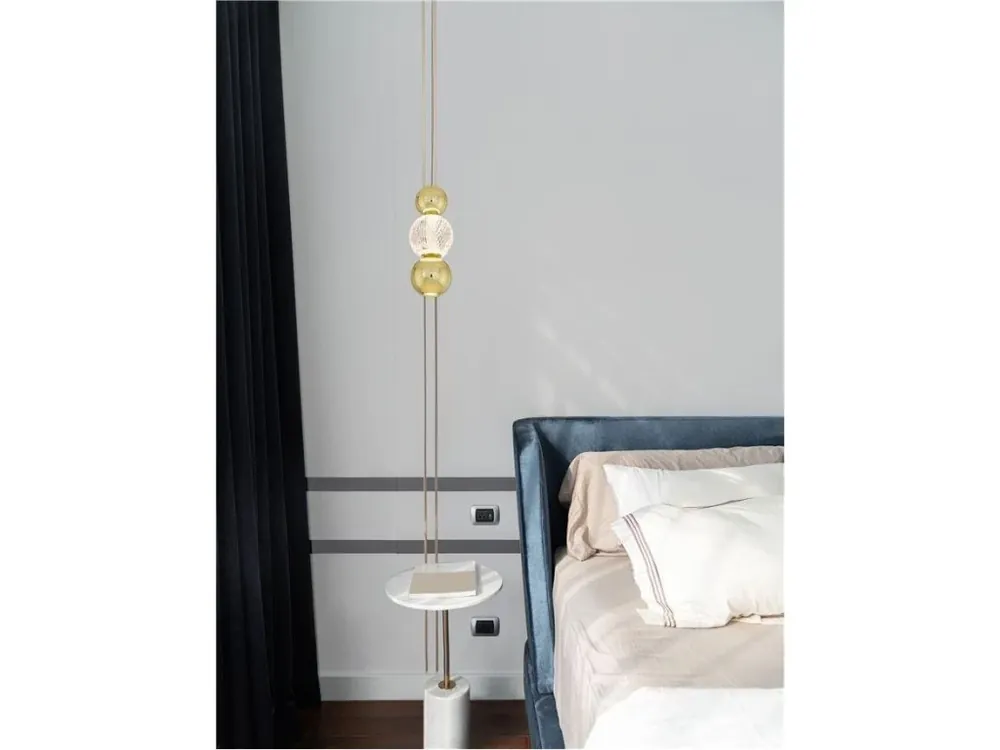 Závěsné svítidlo BRILLE zlatý hliník a sklo LED 6W 230V 3200K IP20 - NOVA LUCE Akční Nabídka