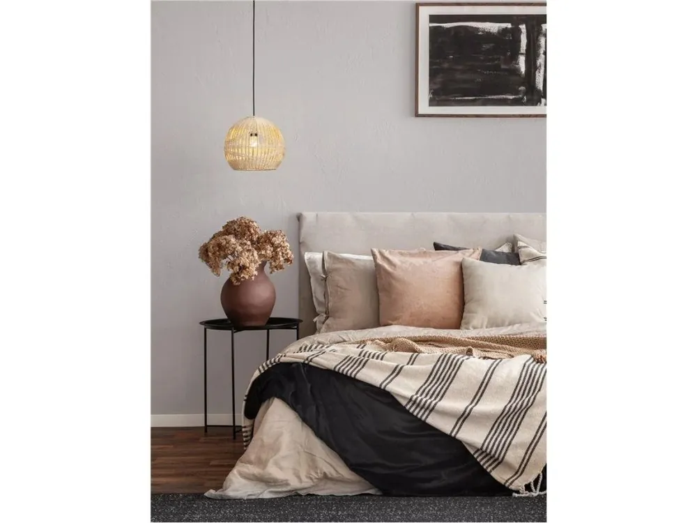 Must-Have Závěsné svítidlo MARLO přírodní ratan černý kabel E27 1x12W 230V IP20 bez žárovky - NOVA LUCE