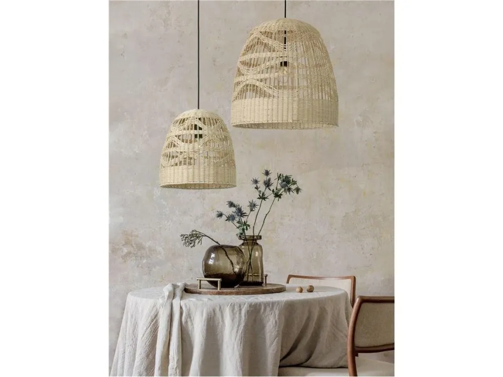 Ověřený Závěsné svítidlo MARLO přírodní ratan černý kabel E27 1x12W 230V IP20 bez žárovky - NOVA LUCE