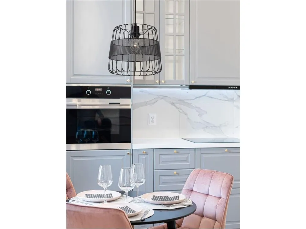 Závěsné svítidlo IAN matný černý kov E27 1x12W 230V bez žárovky IP20 - NOVA LUCE Expresní Doručení