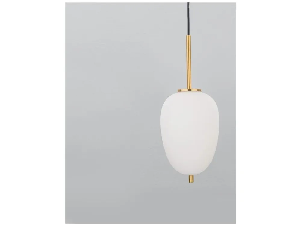 Závěsné svítidlo LATO opálové sklo antický mosazný kov černý kabel E14 1x5W 230V IP20 bez žárovky - NOVA LUCE Finální Výprodej