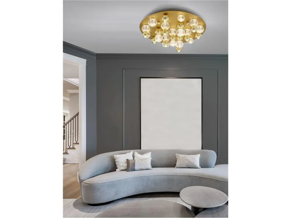 Rychlé Dodání Stropní svítidlo BRILLE zlatý hliník a sklo LED 86W 230V 3200K IP20 stmívatelné - NOVA LUCE