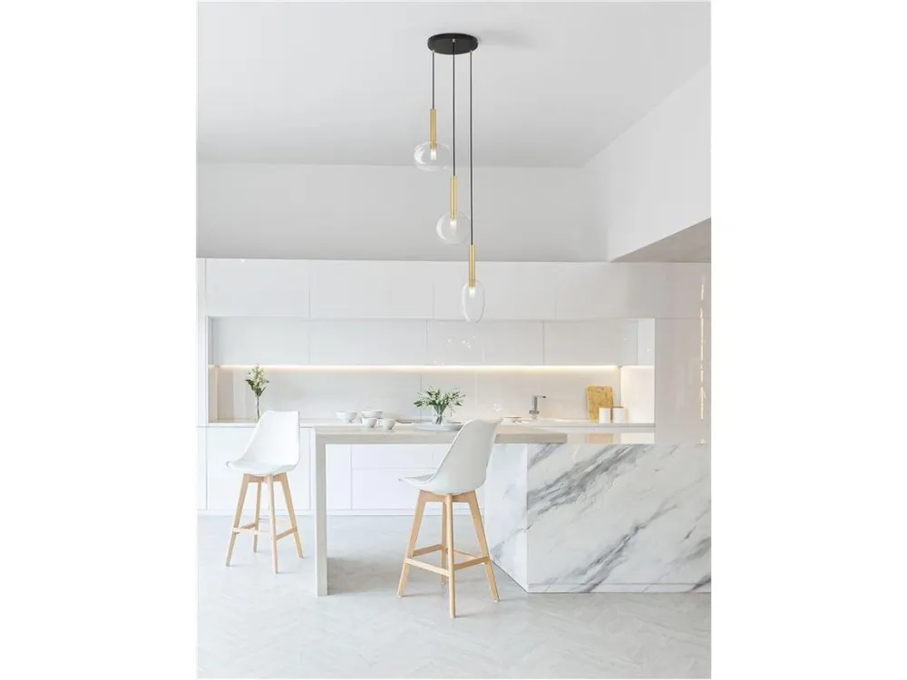 Závěsné svítidlo AMELIA zlatá a čiré sklo G9 3x5W 230V IP20 bez žárovky - NOVA LUCE Must-Have