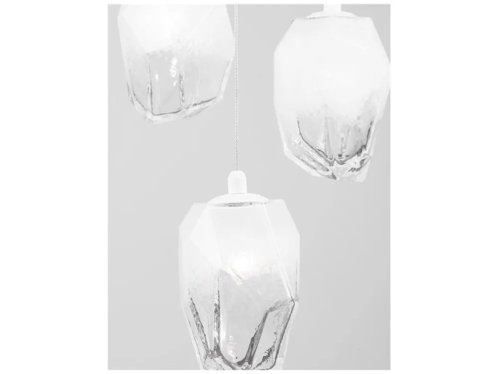 Vrácení Zdarma Závěsné svítidlo ICE bílé sklo s přechody a bílý kov G9 3x5W 230V IP20 bez žárovky - NOVA LUCE