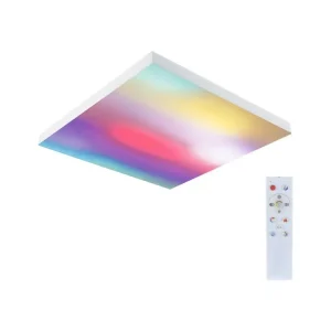 Horká Nabídka LED Panel Velora Rainbow dynamicRGBW hranaté 450x450mm RGBW bílá - PAULMANN