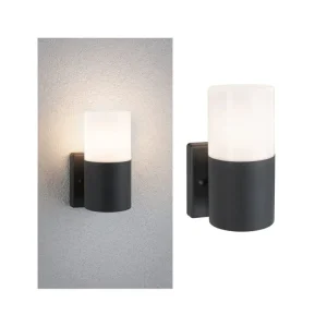 Výhodná Nabídka Venkovní nástěnné svítidlo Tubs IP44 kruhové 105x123mm max. 15W 230V šedá mat kov/umělá hmota - PAULMANN