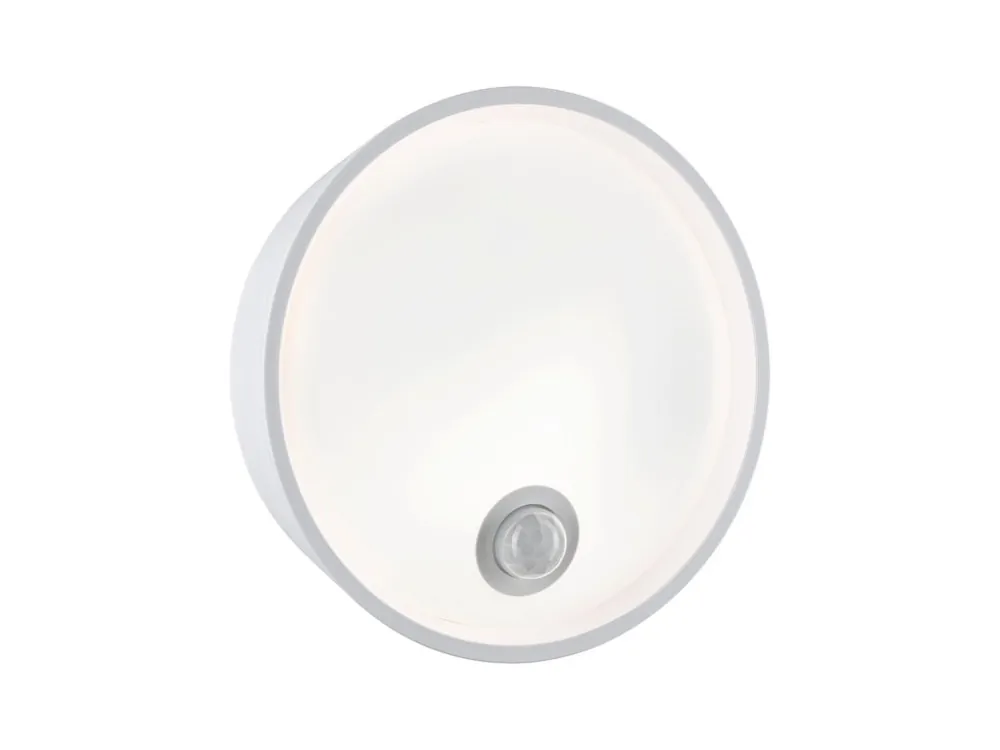 Nová Kolekce LED venkovní nástěnné svítidlo Platomo pohybové čidlo IP44 kruhové 180mm 3000K 14,5W 230V bílá umělá hmota - PAULMANN