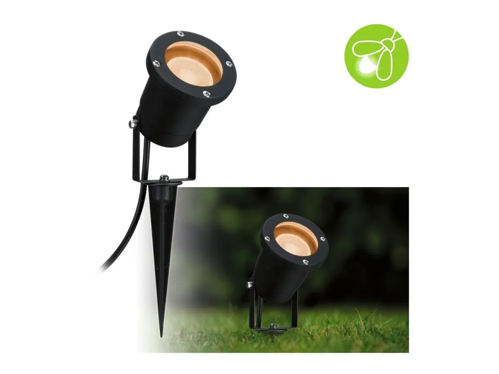 Zlevněný LED bodové zahradní světlo zlaté světlo neláká hmyz IP65 kruhové 92mm 2200 - 2200K 4,3W 230V 38-38° černá kov - PAULMANN