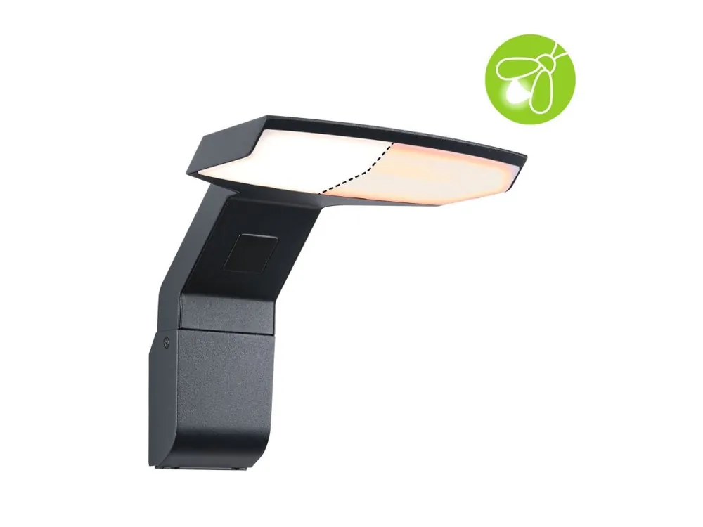Nejprodávanější LED venkovní nástěnné svítidlo Zenera neláká hmyz a IP44 150x194mm 2200 - 3000K 10W 230V antracit kov - PAULMANN
