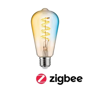 Hit Sezóny Filament 230V Smart Home Zigbee 3.0 LED žárovka ST64 E27 7,5W měnitelná bílá stmívatelné zlatá - PAULMANN