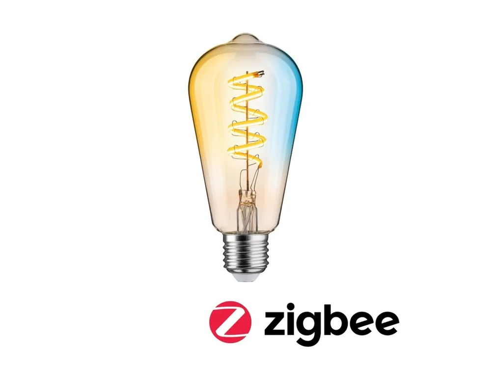 Hit Sezóny Filament 230V Smart Home Zigbee 3.0 LED žárovka ST64 E27 7,5W měnitelná bílá stmívatelné zlatá - PAULMANN