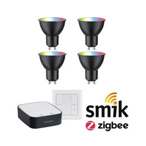 Autentický Startovací sada Zigbee 3.0 Smart Home smik Gateway + LED reflektor GU10 RGBW + vypínač - PAULMANN