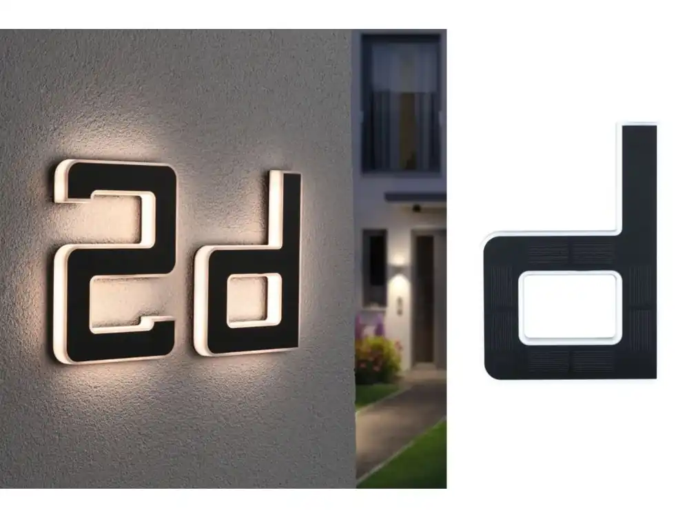 Speciální Cena Solární LED domovní číslo a svítidlo písmeno D vč. vyměnitelné nabíjecí baterie IP44 3000K černá - PAULMANN