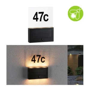 Bezpečná Platba Solární LED domovní číslo a svítidlo Neda pohybové čidlo neláká hmyz IP44 2200K antracit - PAULMANN