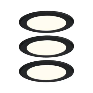 Časově Omezené LED vestavná nábytková svítidla 3ks sada kruhové 65mm 3x2,5W 230/12V 3000K černá mat - PAULMANN