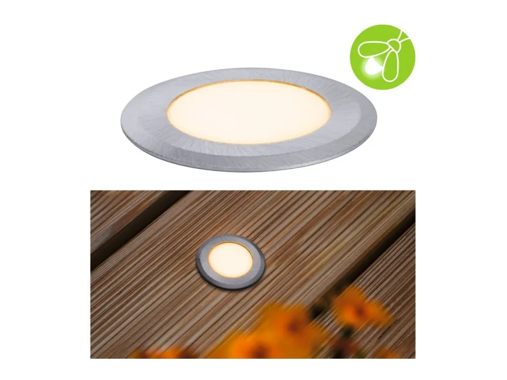 Cenově Výhodný LED zemní svítidlo zlaté světlo neláká hmyz IP67 kruhové 50mm 2200K 2,2W 230V hliník umělá hmota/kov - PAULMANN