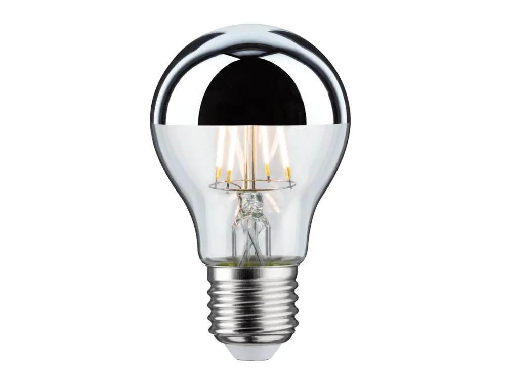 Akce LED žárovka 6,5 W E27 zrcadlový svrchlík stříbrná teplá bílá - PAULMANN