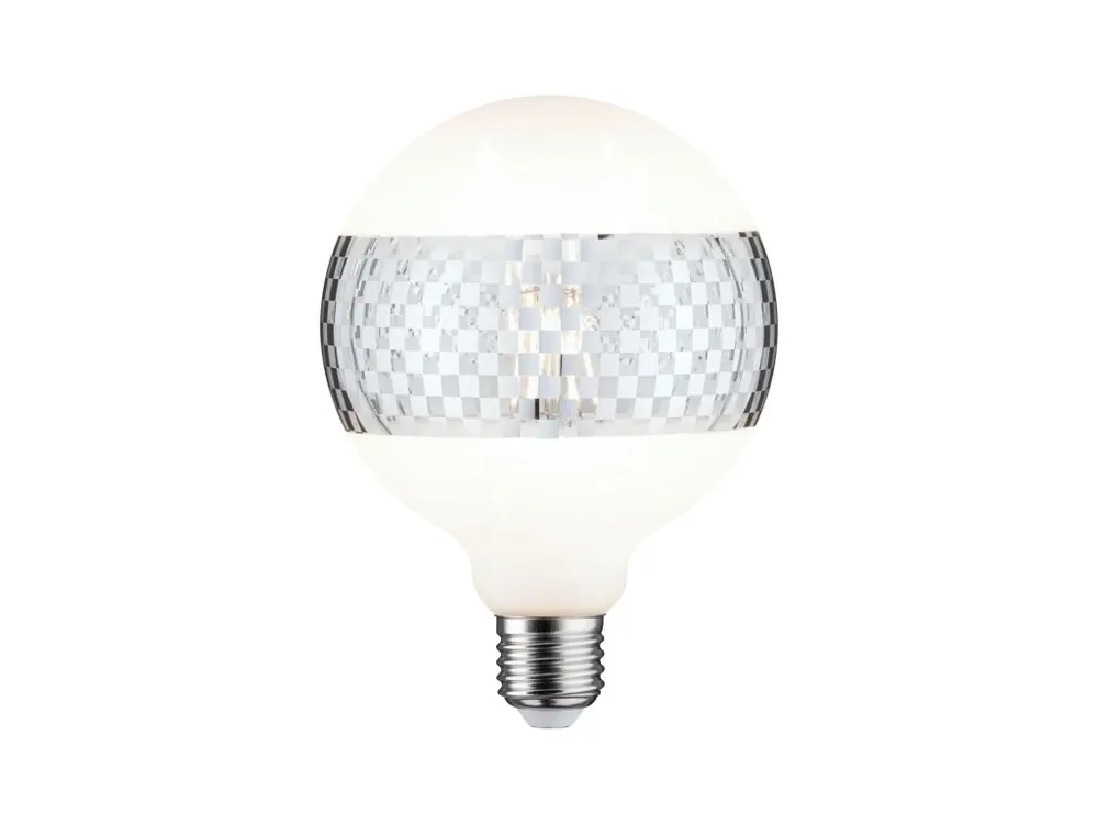 LED G125 Modern Classic dekorativní pruh stříbrná lesklá károvaná E27 2.700K stmívatelné - PAULMANN Speciální Cena