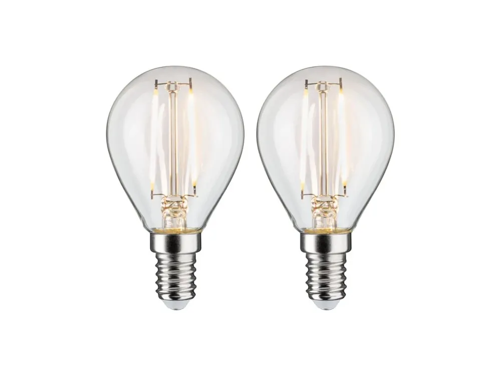 LED kapka Filament E14 230V 2x2,7W 2700K čirá - PAULMANN Poslední Šance