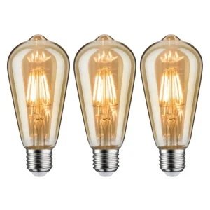 Cenově Výhodný 1879 set LED žárovka Rustika E27 230V 3x6W 1700K stmívatelné zlatá - PAULMANN
