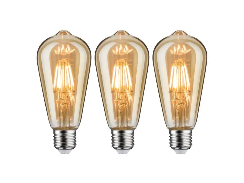 Cenově Výhodný 1879 set LED žárovka Rustika E27 230V 3x6W 1700K stmívatelné zlatá - PAULMANN